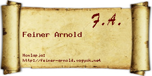 Feiner Arnold névjegykártya